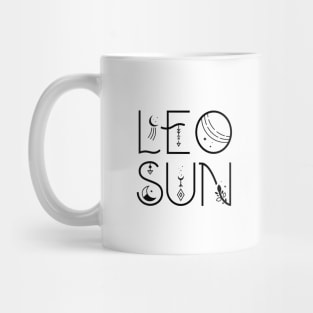 Leo sun sign celestial typography Mug